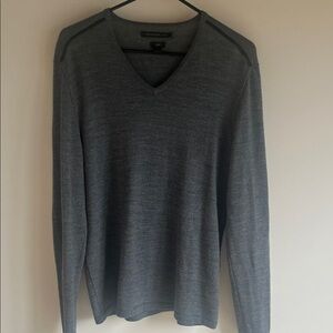 John Varvatos Charcoal V-Neck Sweater
